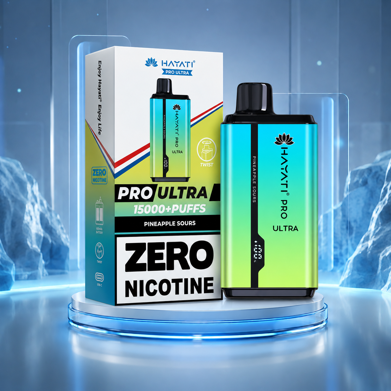 Hayati Pro Ultra 15K 0 Nicotina Vape Descartável